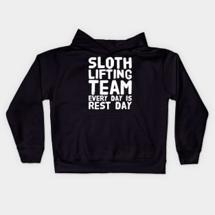 Sloth lifting team every day is rest day Kids Hoodie